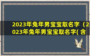 2023年兔年男宝宝取名字（2023年兔年男宝宝取名字( 含有草字头)）